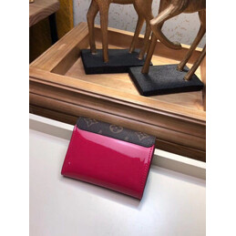 Replica Louis Vuitton Brown Monogram Red Cherrywood Compact Wallet