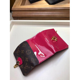 Replica Louis Vuitton Brown Monogram Red Cherrywood Compact Wallet