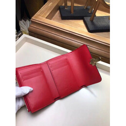 Replica Louis Vuitton Brown Monogram Bright Red Cherrywood Compact Wallet