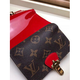Replica Louis Vuitton Brown Monogram Bright Red Cherrywood Compact Wallet