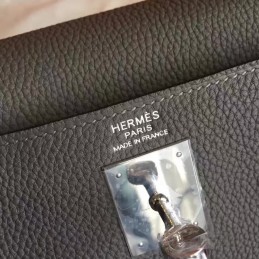 Replica Hermes Gray Kelly 28 Palladium Hardware Bag