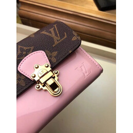 Replica Louis Vuitton Brown Monogram Pale Pink Cherrywood Compact Wallet