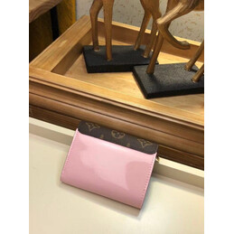 Replica Louis Vuitton Brown Monogram Pale Pink Cherrywood Compact Wallet