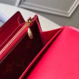 Replica Louis Vuitton Brown Monogram Fuchsia Cherrywood Wallet