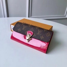 Replica Louis Vuitton Brown Monogram Fuchsia Cherrywood Wallet