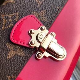 Replica Louis Vuitton Brown Monogram Fuchsia Cherrywood Wallet