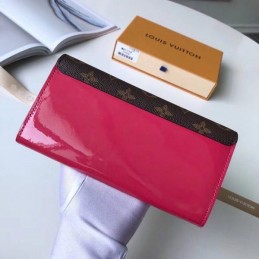 Replica Louis Vuitton Brown Monogram Fuchsia Cherrywood Wallet
