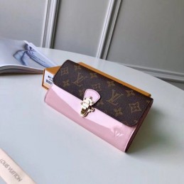 Replica Louis Vuitton Brown Monogram Pale Pink Cherrywood Wallet