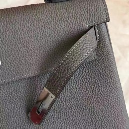 Replica Hermes Gray Kelly 28 Palladium Hardware Bag