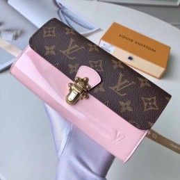 Replica Louis Vuitton Brown Monogram Pale Pink Cherrywood Wallet