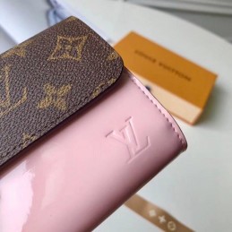 Replica Louis Vuitton Brown Monogram Pale Pink Cherrywood Wallet