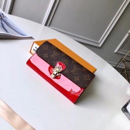 Replica Louis Vuitton Brown Monogram Red Cherrywood Wallet
