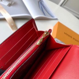 Replica Louis Vuitton Brown Monogram Red Cherrywood Wallet