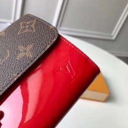 Replica Louis Vuitton Brown Monogram Red Cherrywood Wallet
