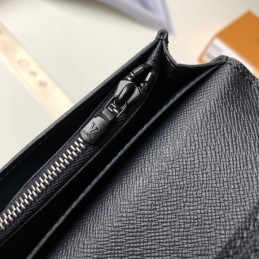 Replica Louis Vuitton Black Monogram Red LV Brazza Wallet