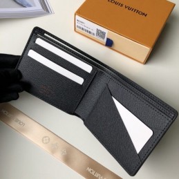 Replica Louis Vuitton Black Monogram Orange LV Multiple Wallet