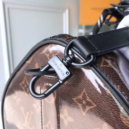 Replica Louis Vuitton Brown Monogram Titanium Keepall Bandouliere 50