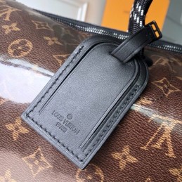 Replica Louis Vuitton Brown Monogram Titanium Keepall Bandouliere 50