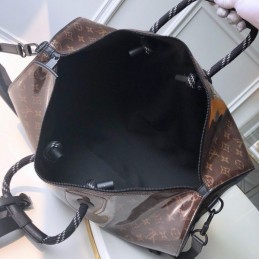Replica Louis Vuitton Brown Monogram Titanium Keepall Bandouliere 50