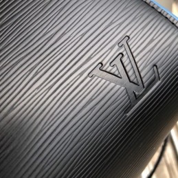 Replica Louis Vuitton Black Leather Rainbow Trim Keepall Bandouliere 45