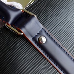Replica Louis Vuitton Black Leather Rainbow Trim Keepall Bandouliere 45