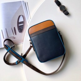 Replica Louis Vuitton Black Epi Leather Orange Trim Danube Slim
