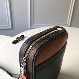 Replica Louis Vuitton Black Epi Leather Orange Trim Danube Slim