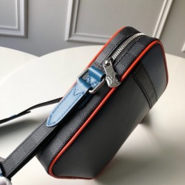 Replica Louis Vuitton Black Epi Leather Red Trim Danube Slim