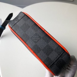 Replica Louis Vuitton Black Epi Leather Red Trim Danube Slim