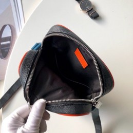 Replica Louis Vuitton Black Epi Leather Red Trim Danube Slim