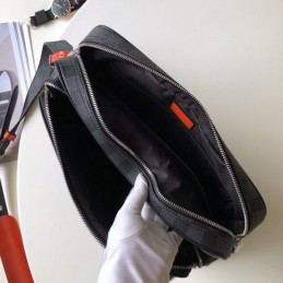 Replica Louis Vuitton Black Leather Blue Trim Nil Messenger
