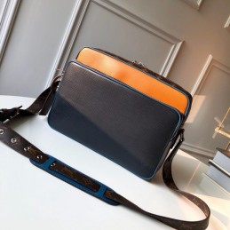 Replica Louis Vuitton Black Leather Orange Trim Nil Messenger