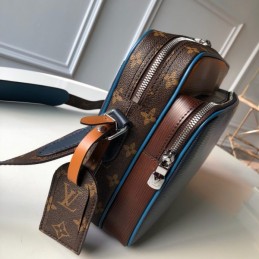 Replica Louis Vuitton Black Leather Orange Trim Nil Messenger