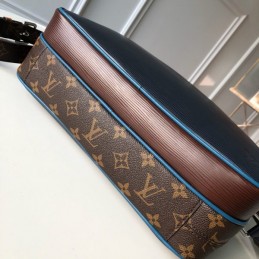 Replica Louis Vuitton Black Leather Orange Trim Nil Messenger
