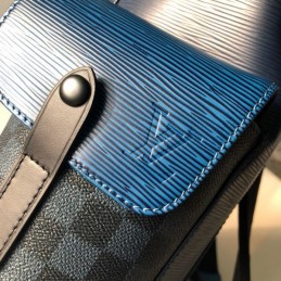 Replica Louis Vuitton Damier Graphite Orange Trim Christopher Backpack