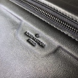 Replica Louis Vuitton Black Taiga Leather Front Zip Pochette Cosmos