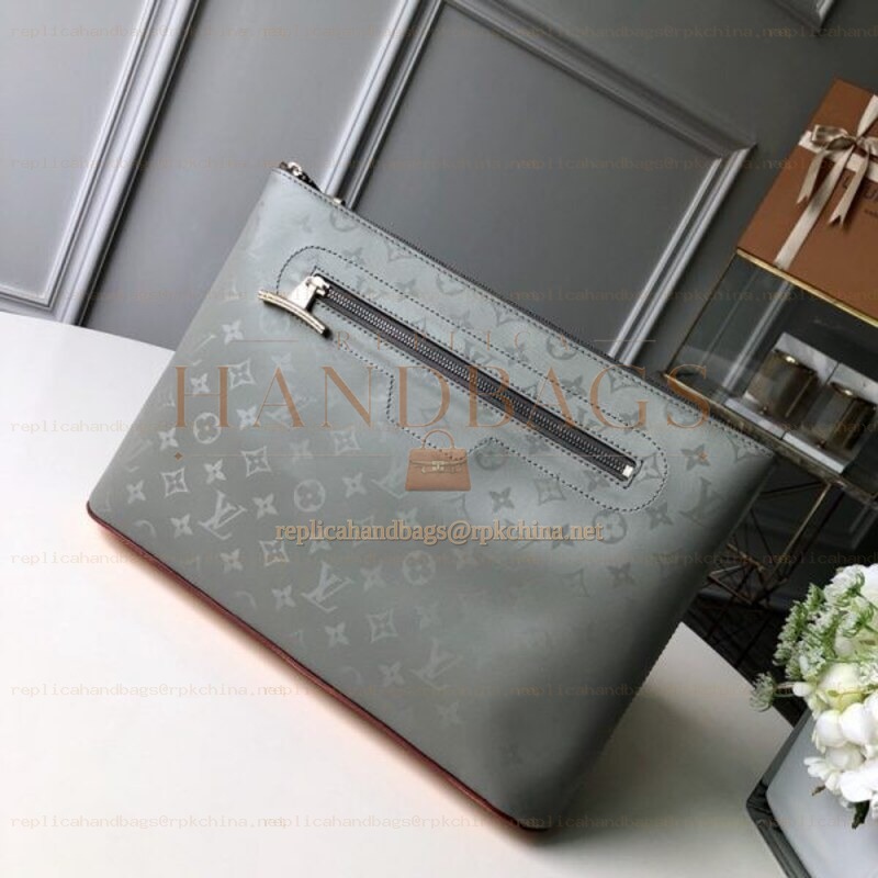Replica Louis Vuitton Gray Monogram Titanium Pochette Cosmos