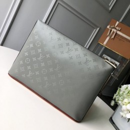 Replica Louis Vuitton Gray Monogram Titanium Pochette Cosmos