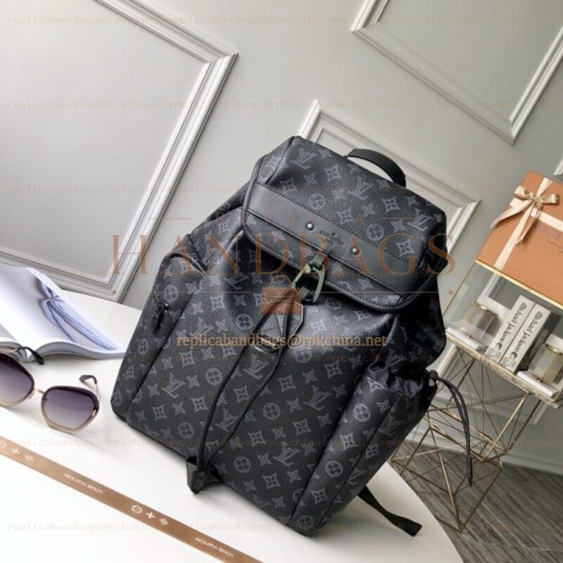 Replica Louis Vuitton Black Monogram Eclipse Discovery Backpack PM