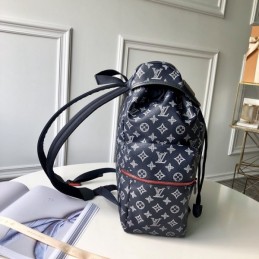 Replica Louis Vuitton Black Monogram White Print Discovery Backpack PM