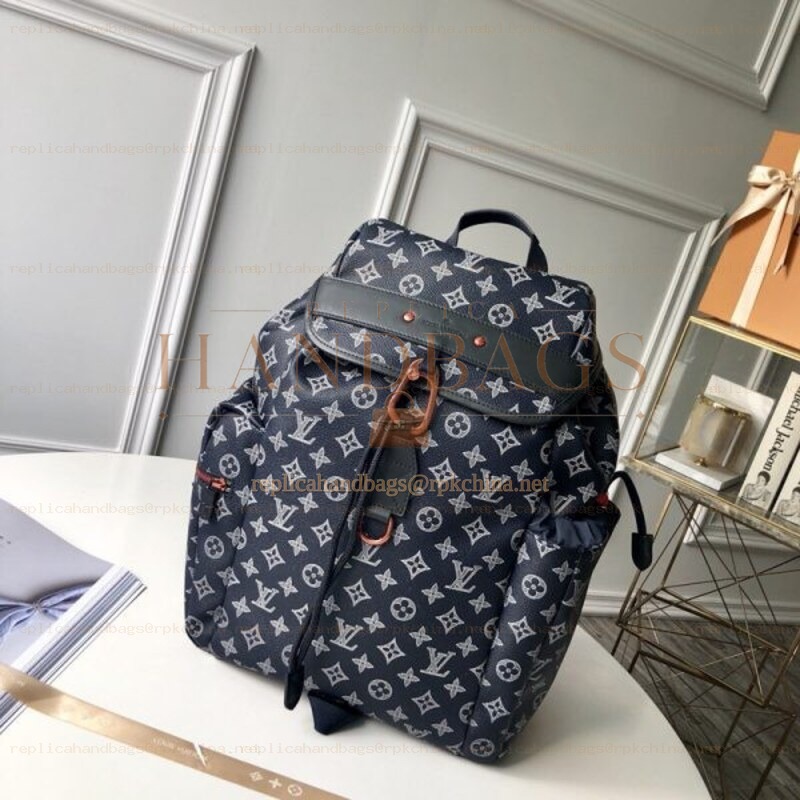 Replica Louis Vuitton Black Monogram White Print Discovery Backpack PM