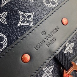 Replica Louis Vuitton Black Monogram White Print Discovery Backpack PM