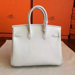 Replica Hermes White Birkin 25 Gold Hardware Bag