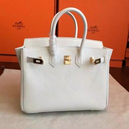 Replica Hermes White Birkin 25 Gold Hardware Bag