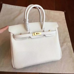 Replica Hermes White Birkin 25 Gold Hardware Bag
