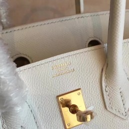 Replica Hermes White Birkin 25 Gold Hardware Bag