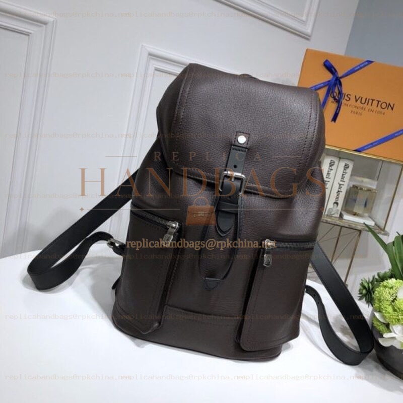 Replica Louis Vuitton Black Leather Canyon Backpack
