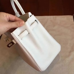 Replica Hermes White Birkin 25 Gold Hardware Bag
