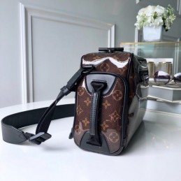 Replica Louis Vuitton Brown Monogram Titanium Camera Bag Wide Strap