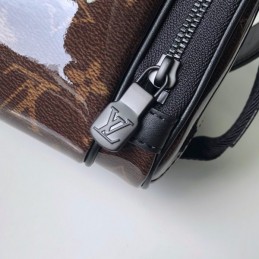 Replica Louis Vuitton Brown Monogram Titanium Camera Bag Wide Strap